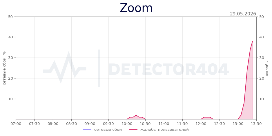 График сбоя Zoom 29.05.2026 г.
