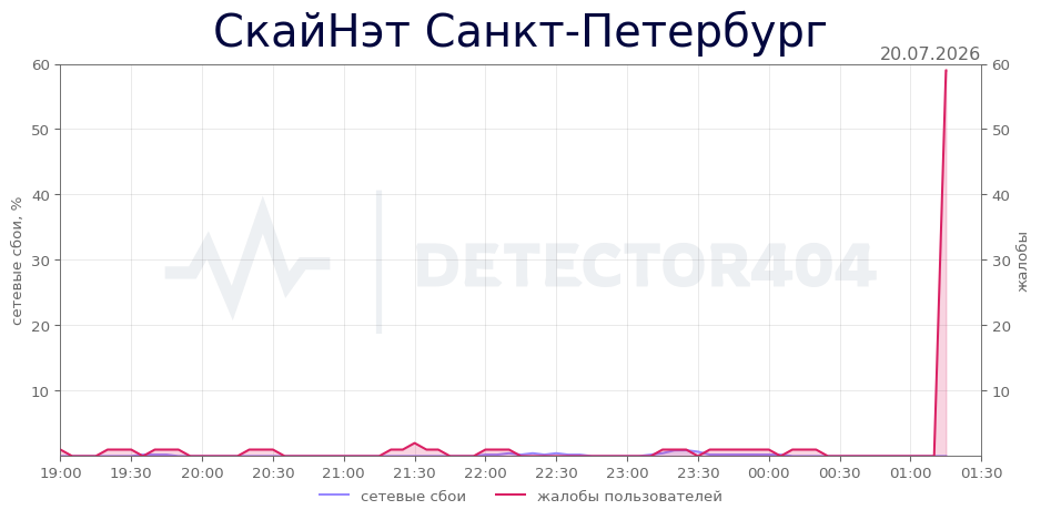 График сбоя СкайНэт Санкт-Петербург 20.07.2026 г.