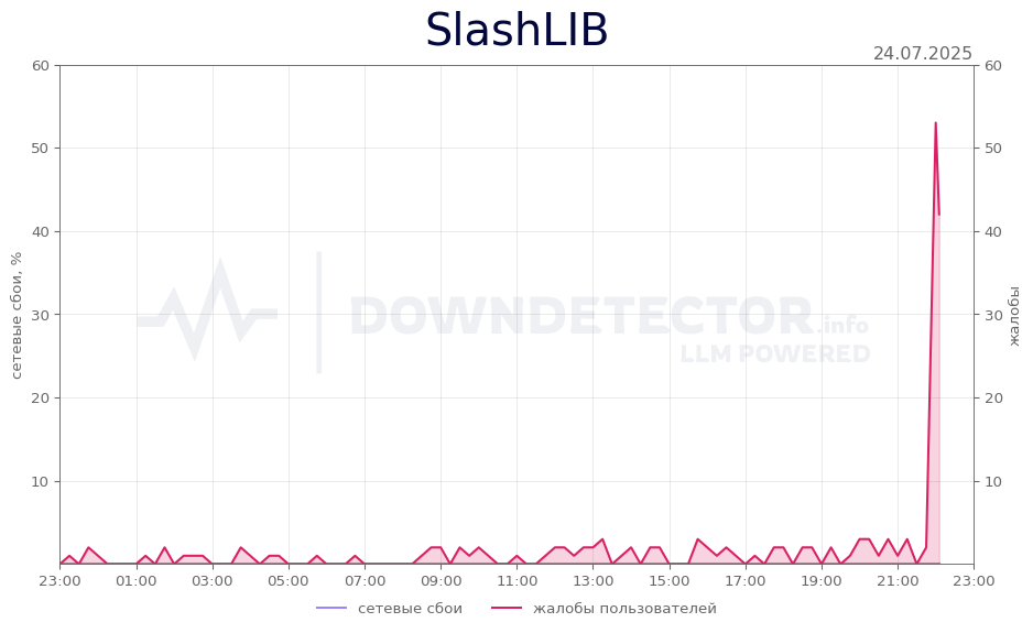 График сбоя SlashLIB 24.07.2025 г.